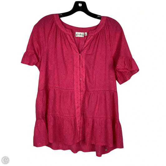 Top Short Sleeve By Wonderly In Pink, Size: S