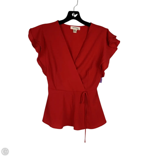 Top Short Sleeve By Monteau In Red, Size: S