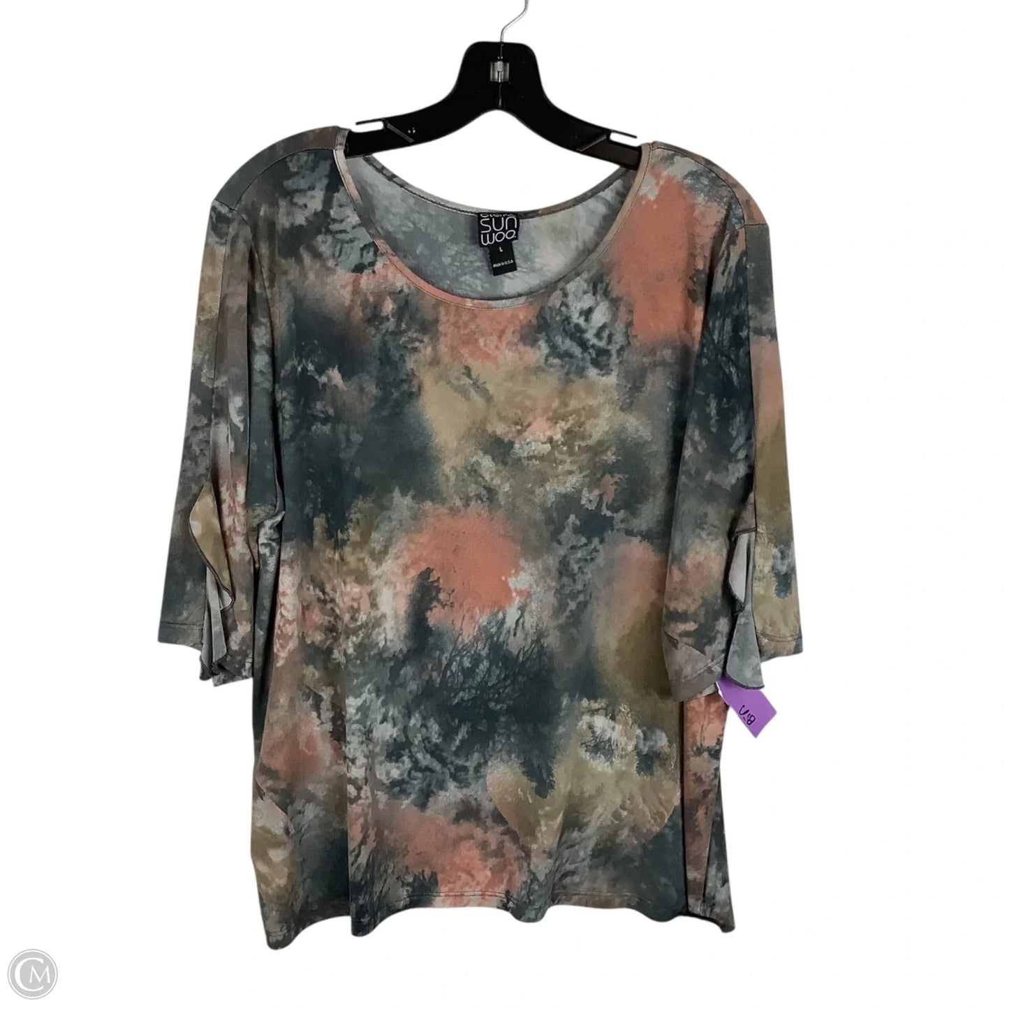 Top Short Sleeve By Clara Sun Woo In Ivory, Size: L