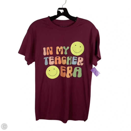 Top Short Sleeve Basic By Gildan In Maroon, Size: S