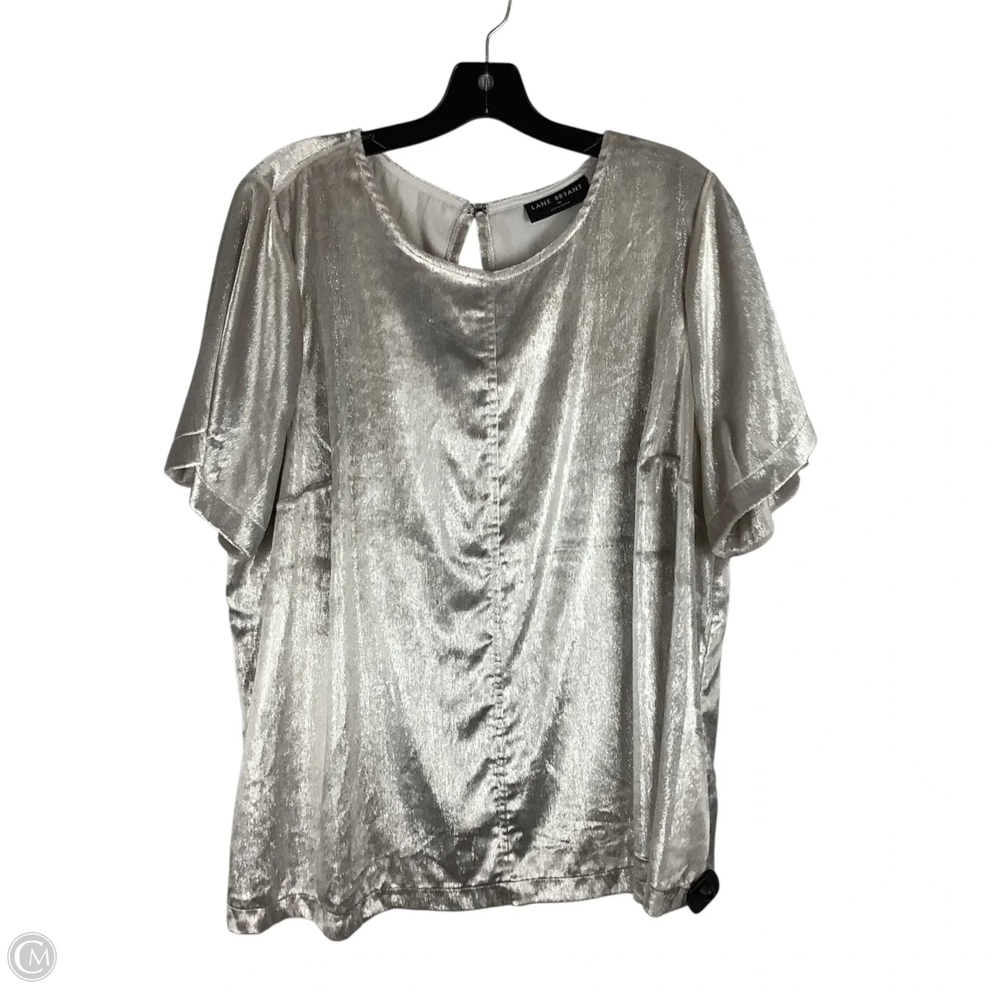 Top Short Sleeve By Lane Bryant In Silver, Size: 20