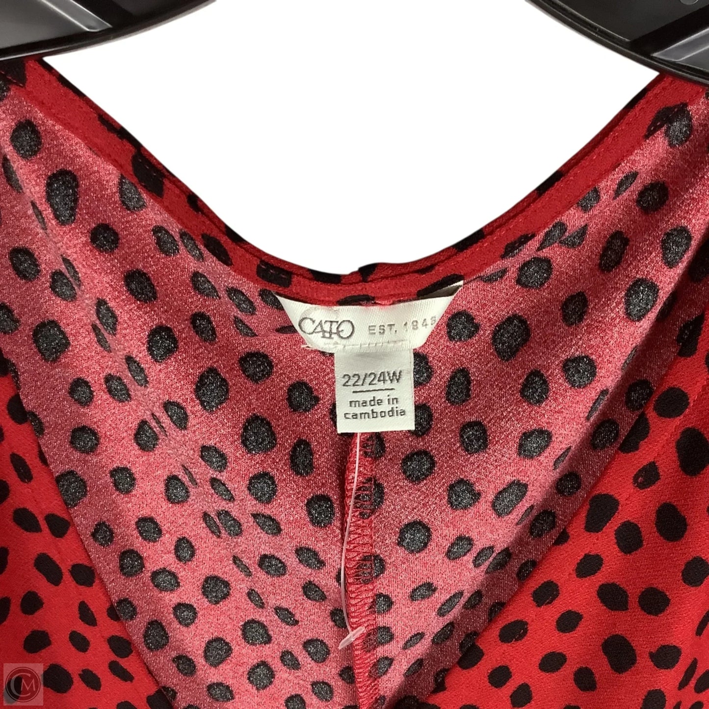 Top Long Sleeve By Cato In Red, Size: 3x (22/24)