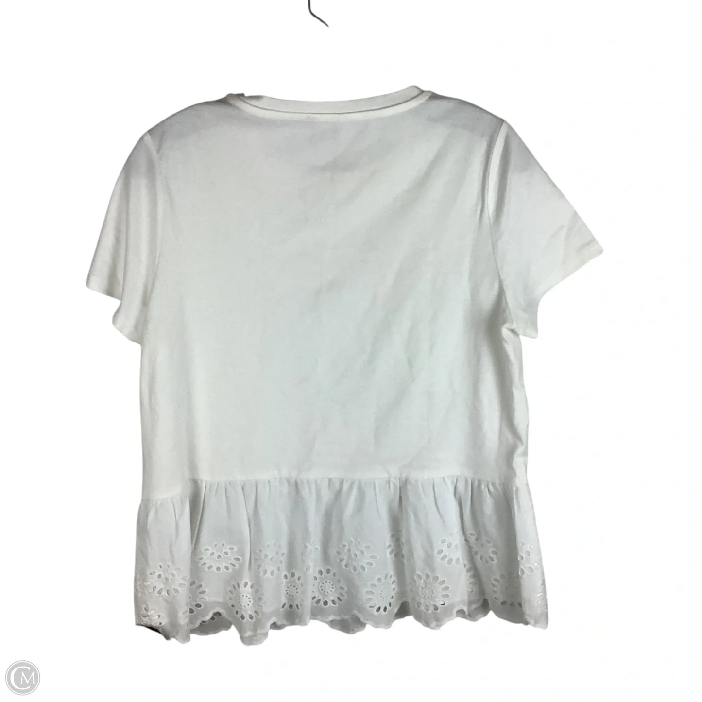Top Short Sleeve Designer By Kate Spade In White, Size: M
