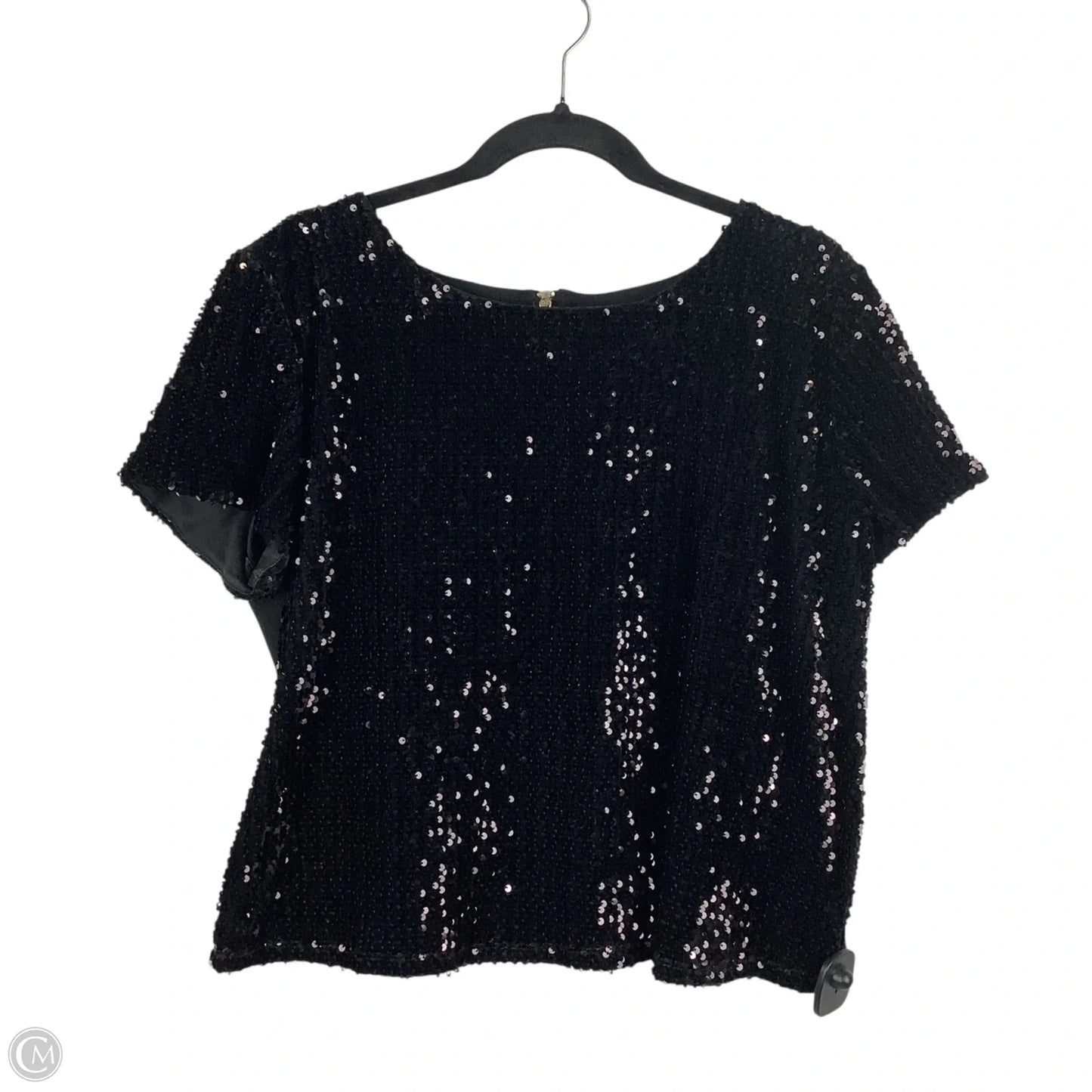 Top Short Sleeve By Clothes Mentor In Black, Size: 1x