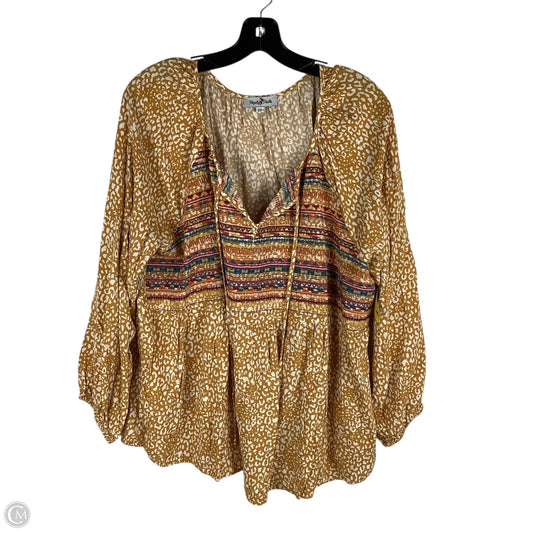 Top Long Sleeve By Clothes Mentor In Orange, Size: 2x