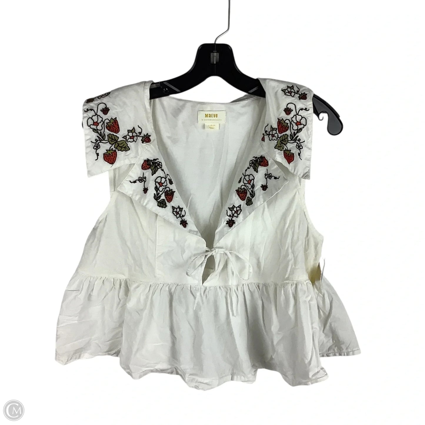 Top Sleeveless By Maeve In White, Size: L