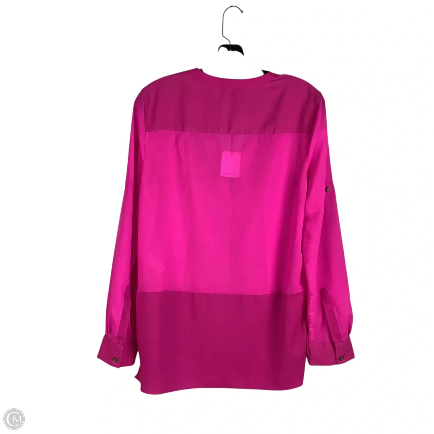 Top Long Sleeve By Calvin Klein In Pink, Size: M