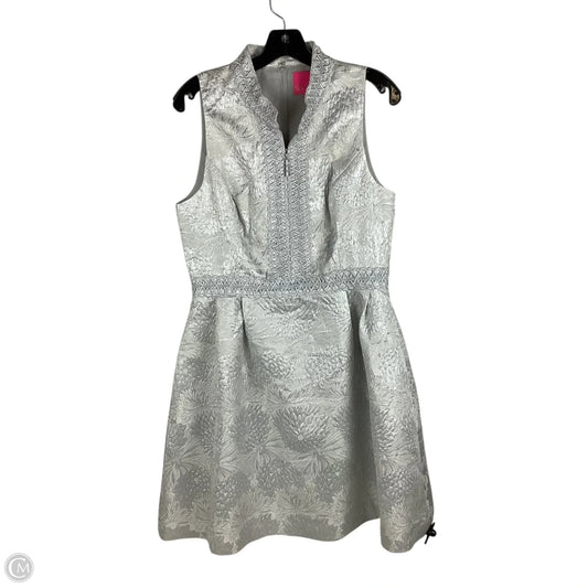 Dress Designer By Lilly Pulitzer In Silver, Size: 10