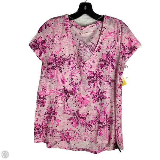 Top Short Sleeve Designer By Lilly Pulitzer In Pink, Size: M