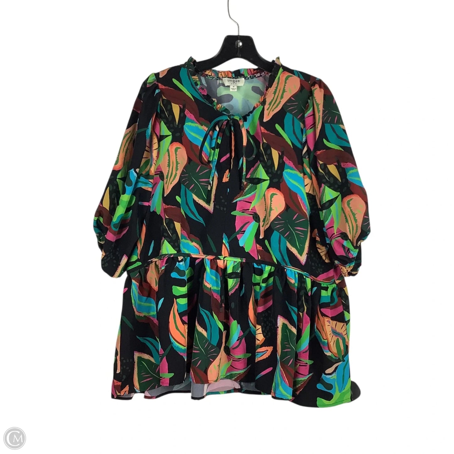 Top Short Sleeve By Umgee In Tropical Print, Size: M