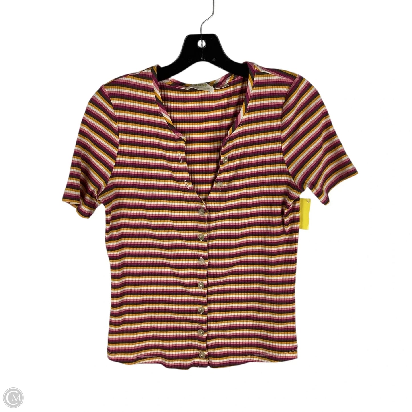 Top Short Sleeve By Maeve In Striped Pattern, Size: M