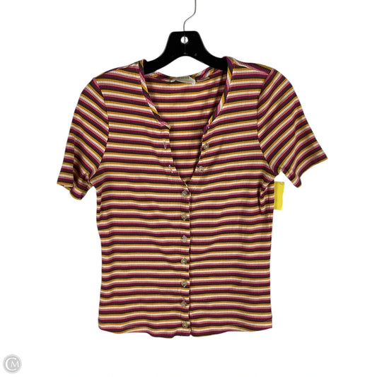 Top Short Sleeve By Maeve In Striped Pattern, Size: M