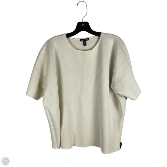 Top Short Sleeve By Eileen Fisher In Cream, Size: Large