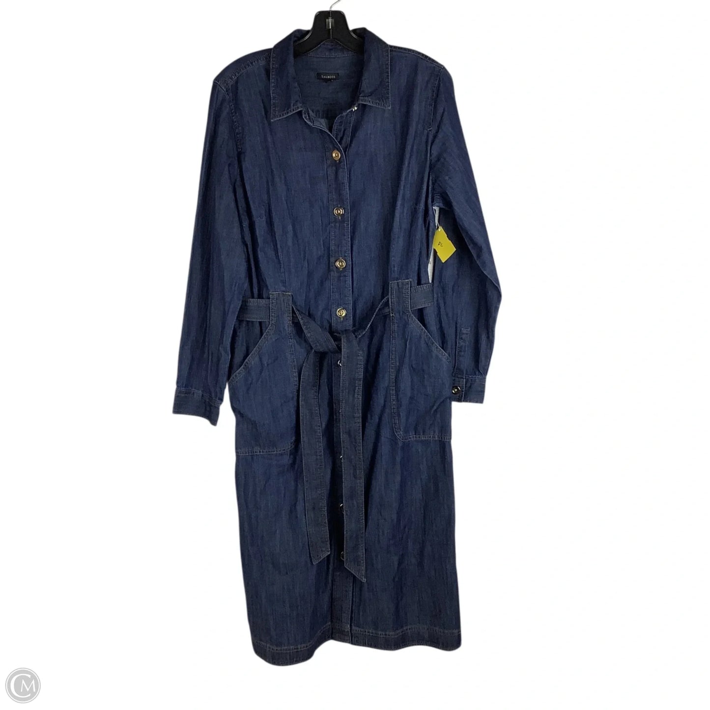 Dress Casual Midi By Talbots In Blue Denim, Size: L