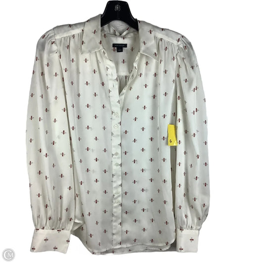 Top Long Sleeve By Ann Taylor In White, Size: S