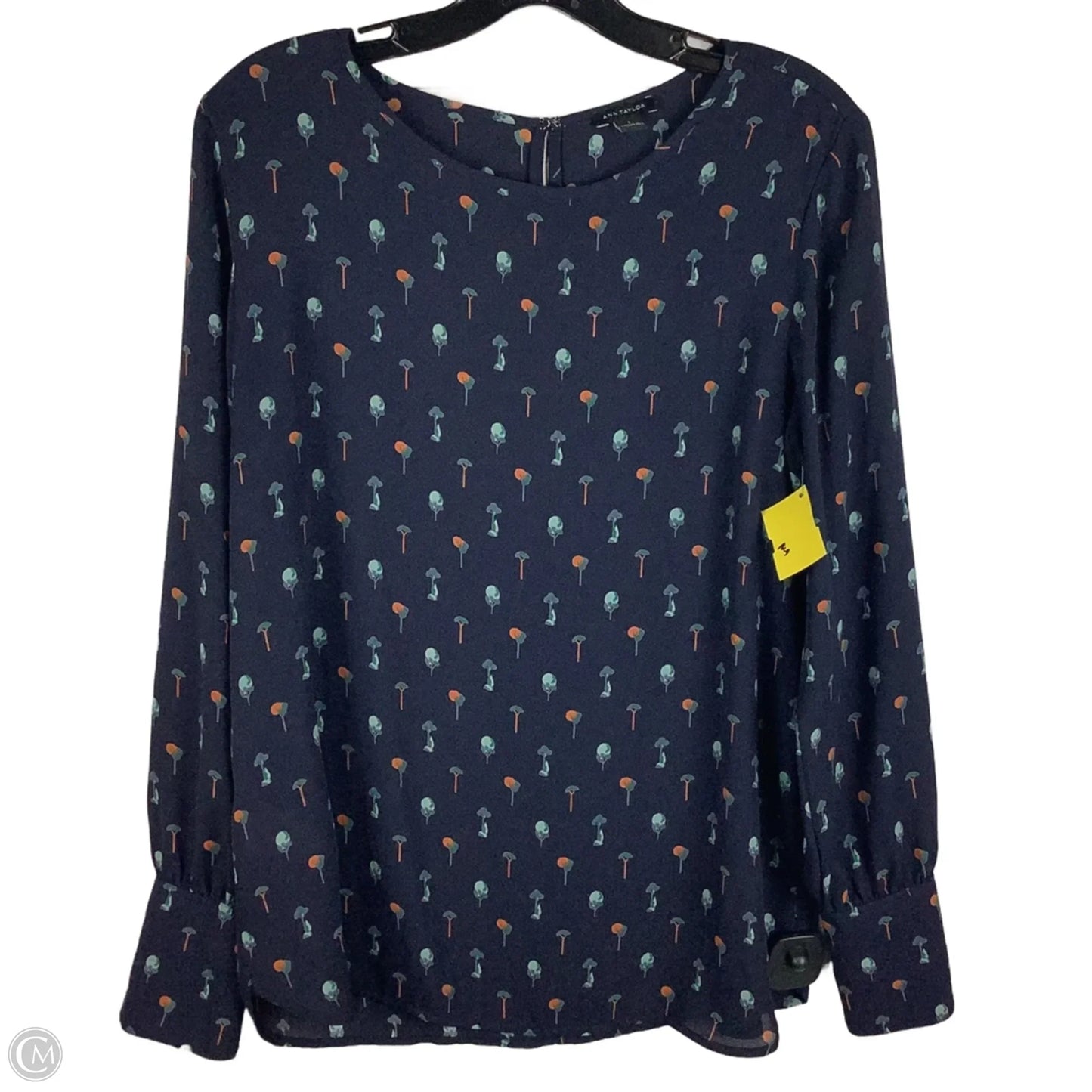 Top Long Sleeve By Ann Taylor In Navy, Size: S