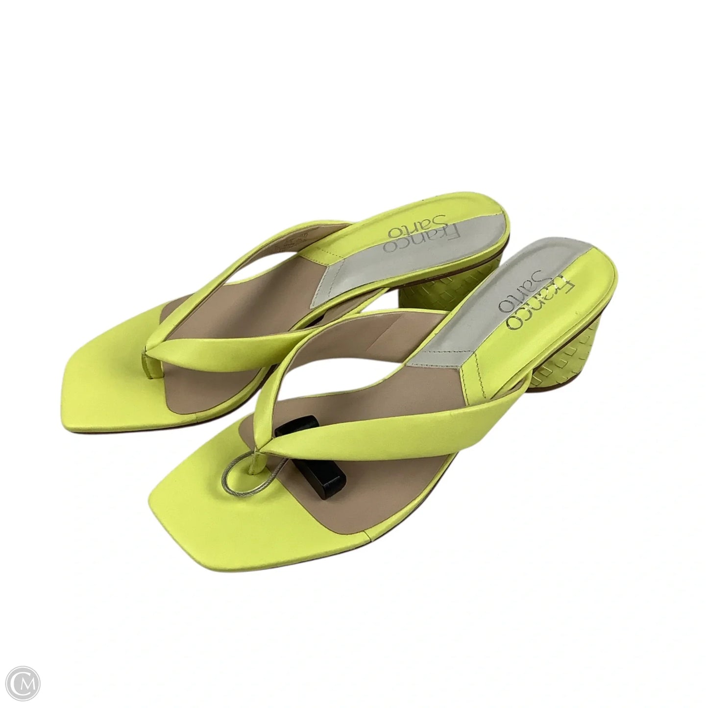 Sandals Heels Block By Franco Sarto In Yellow, Size: 8.5
