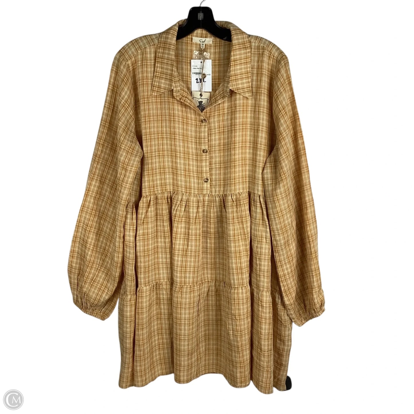 Dress Casual Short By Easel In Yellow, Size: 2x