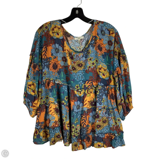 Top Long Sleeve By Easel In Floral Print, Size: L