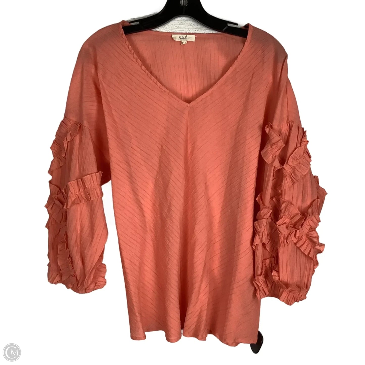 Top Long Sleeve By Easel In Pink, Size: L