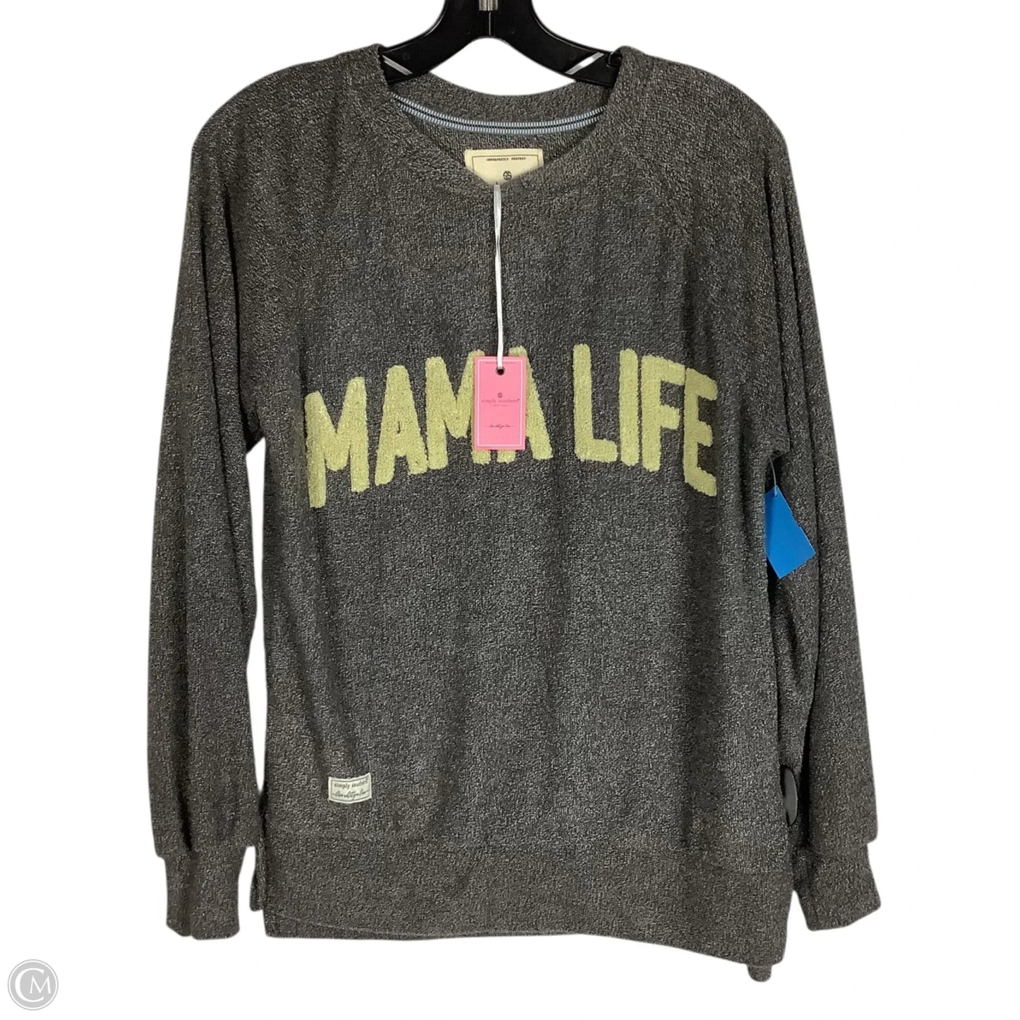 Top Long Sleeve By Simply Southern In Grey, Size: S