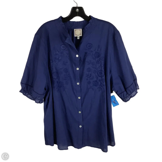 Top Short Sleeve By Clothes Mentor In Blue, Size: 2x