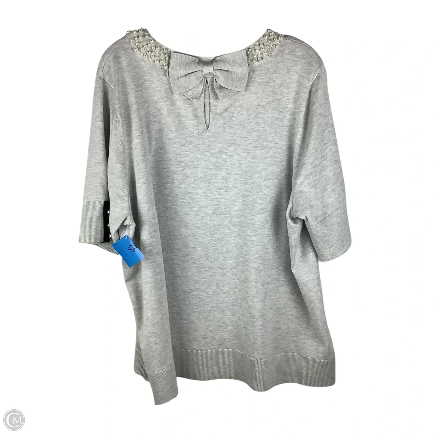 Top Short Sleeve Designer By Karl Lagerfeld In Grey, Size: 2x