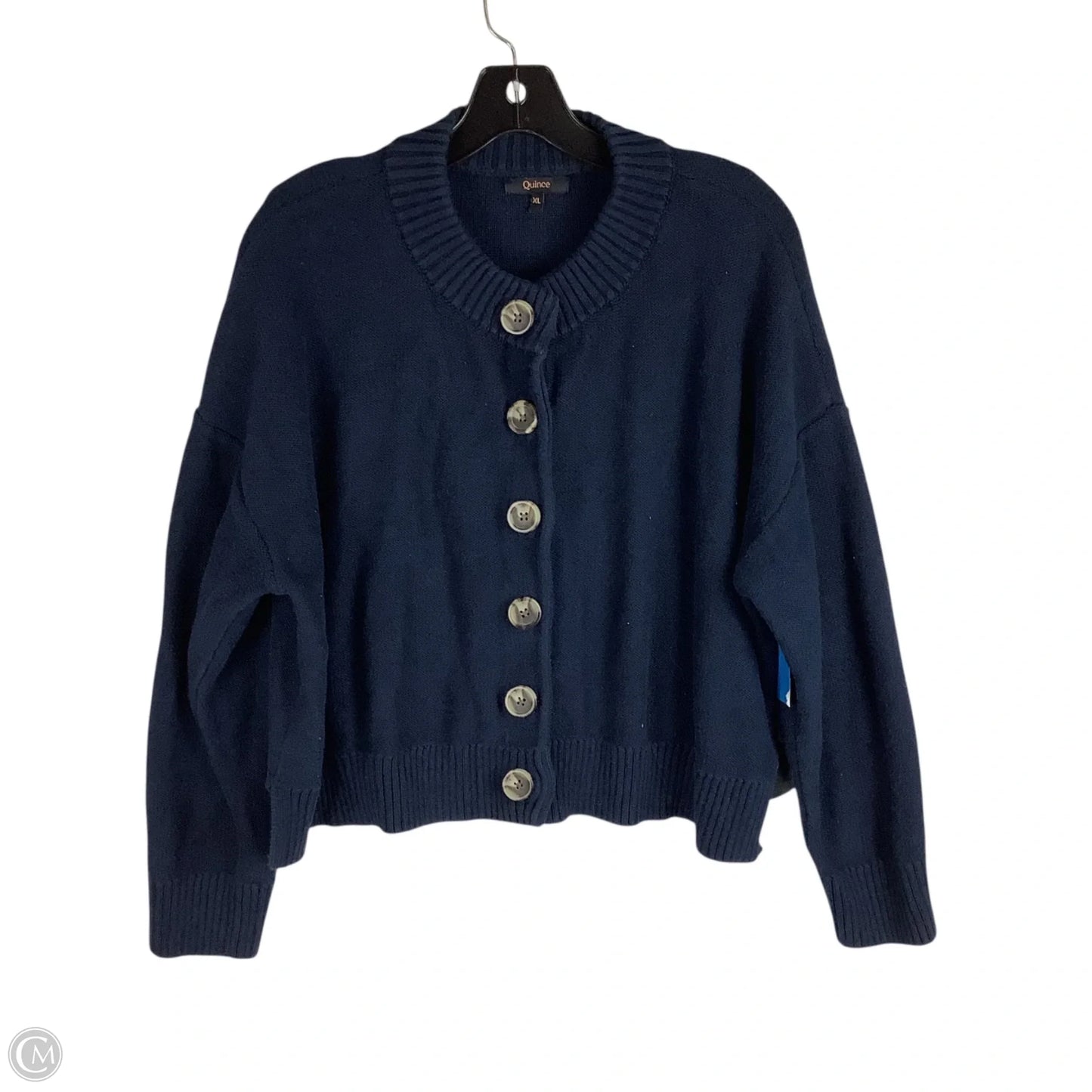 Sweater Cardigan By Quince In Blue, Size: Xl