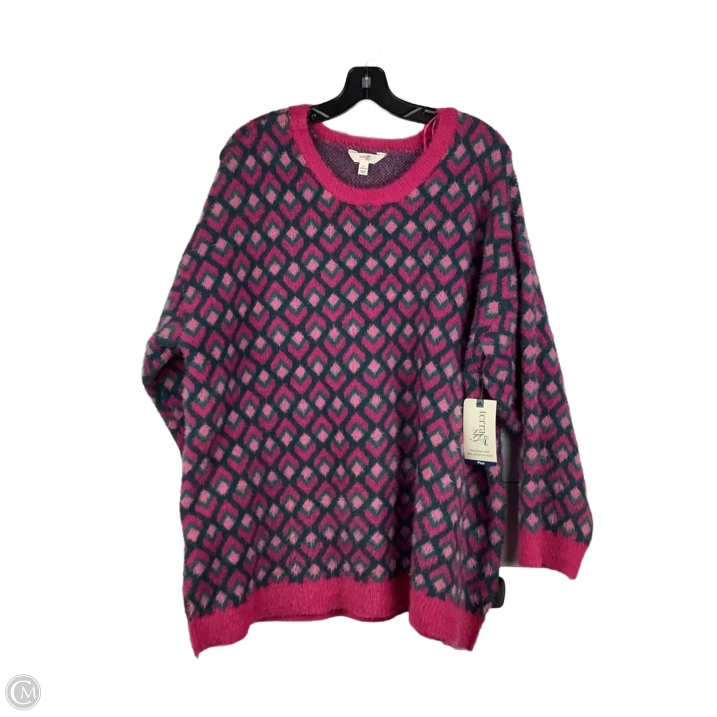 Sweater By Terra & Sky In Pink, Size: 1x