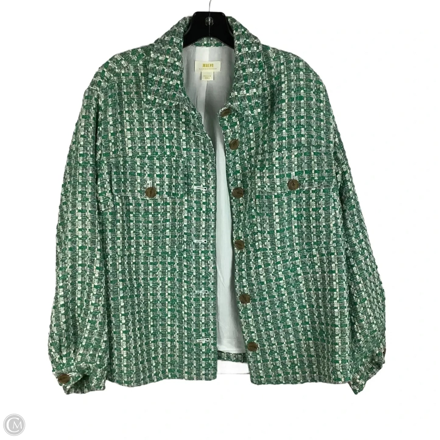 Jacket Shirt By Maeve In Green, Size: M