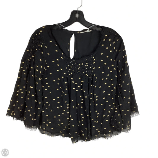 Top Short Sleeve By Anthropologie In Black, Size: S