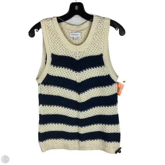 Vest Sweater By Evereve In Striped Pattern, Size: L