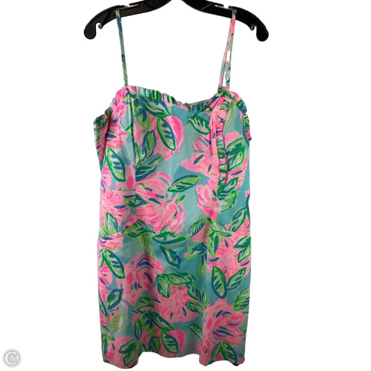 Dress Designer By Lilly Pulitzer In Green & Pink, Size: 14