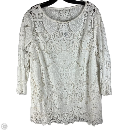 Top Long Sleeve By J. Jill In White, Size: 2x