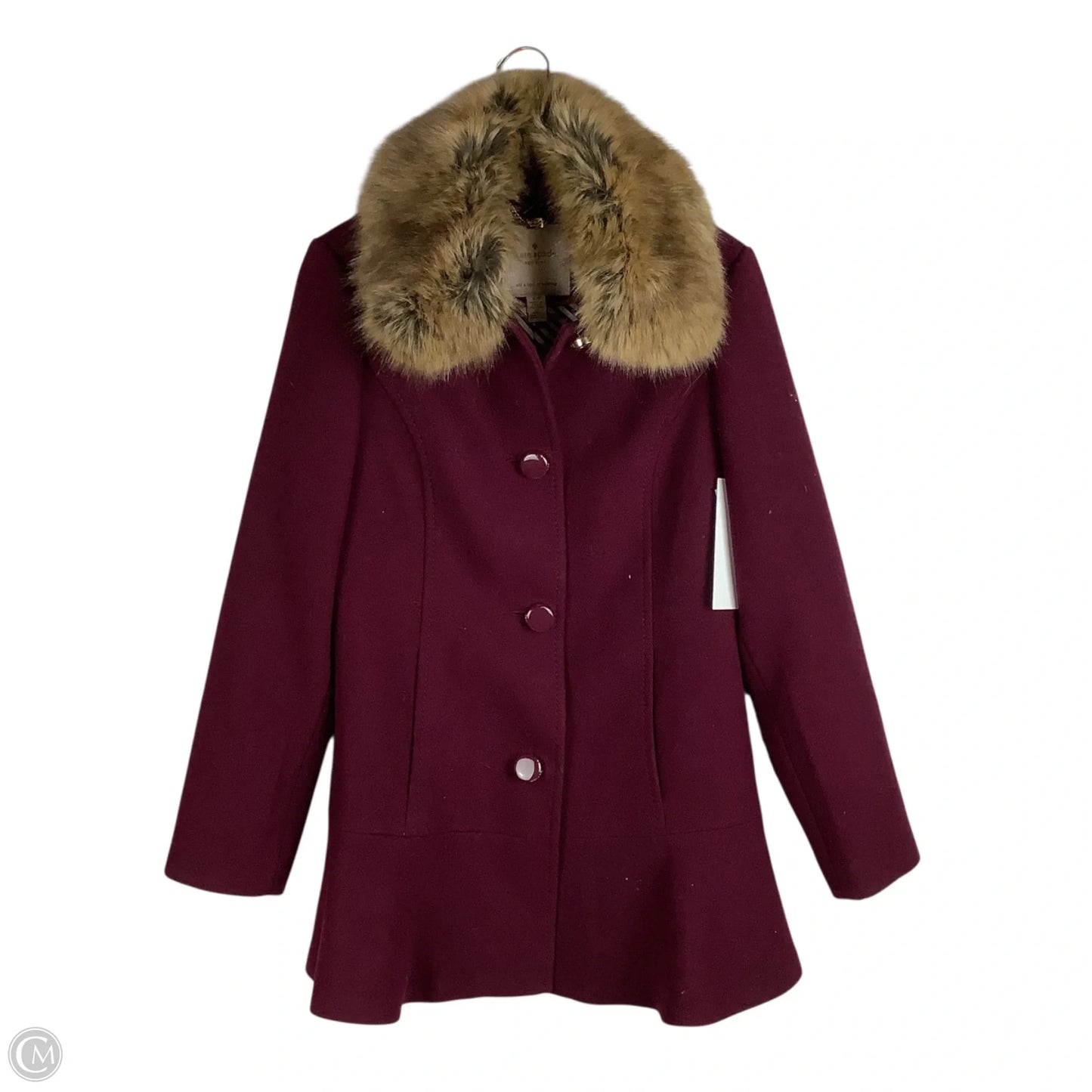Coat Designer By Kate Spade In Purple, Size: S