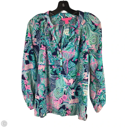 Top Long Sleeve Designer By Lilly Pulitzer In Blue, Size: S