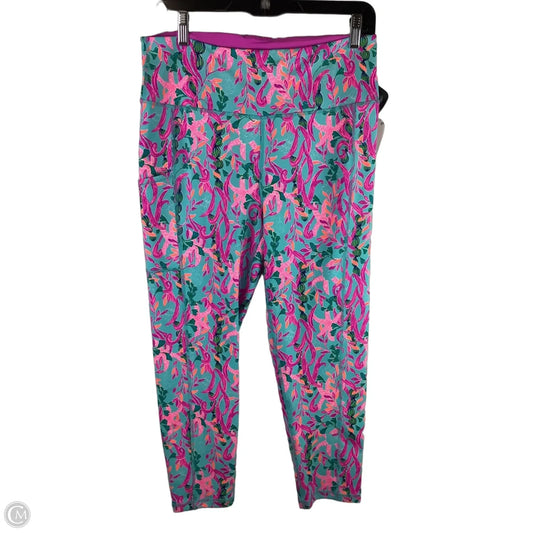 Pants Designer By Lilly Pulitzer In Blue & Pink, Size: L