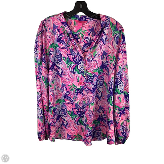 Top Long Sleeve Designer By Lilly Pulitzer In Pink, Size: L