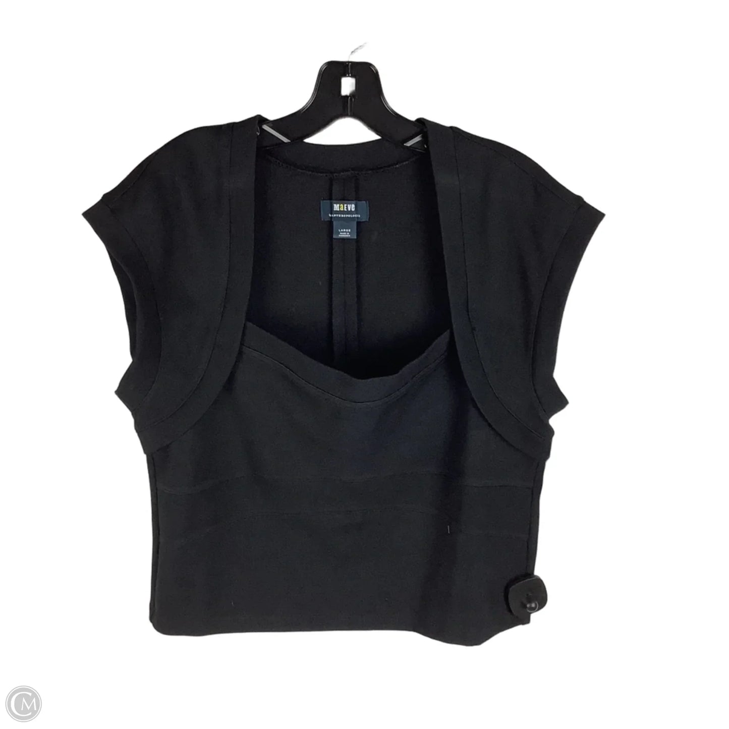 Top Short Sleeve By Maeve In Black, Size: L
