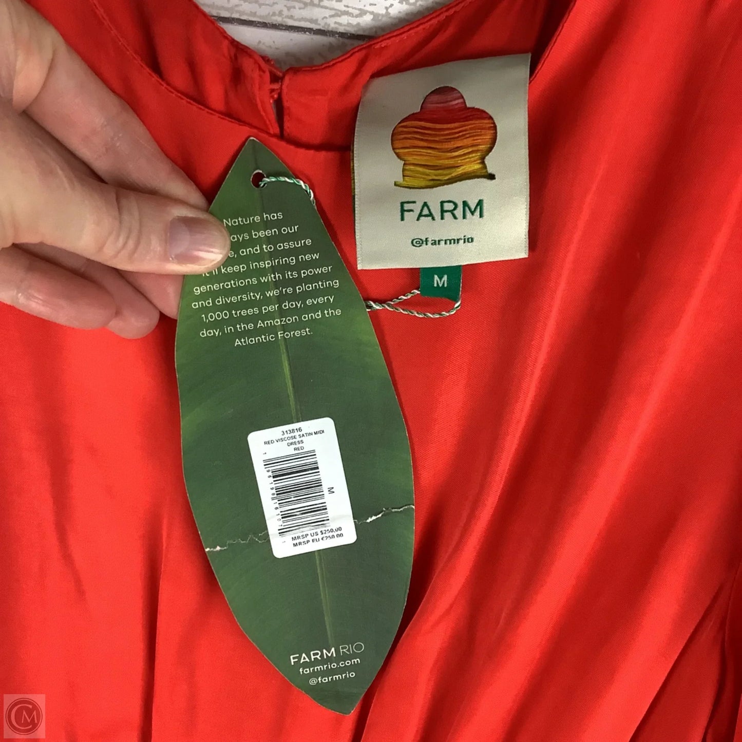 Dress Party Long By Farm Rio In Red, Size: M (AS IS)