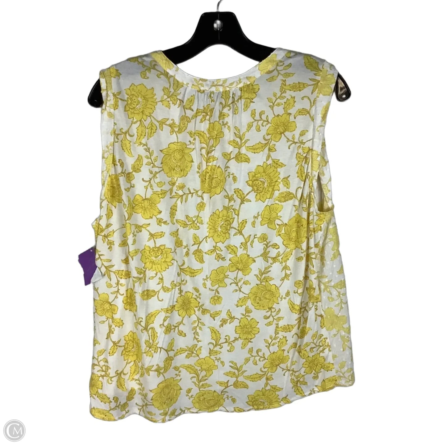 Top Sleeveless By Loft In Yellow, Size: L