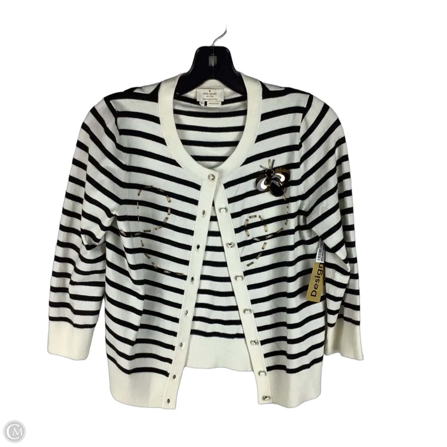 Cardigan Designer By Kate Spade In Striped Pattern, Size: S