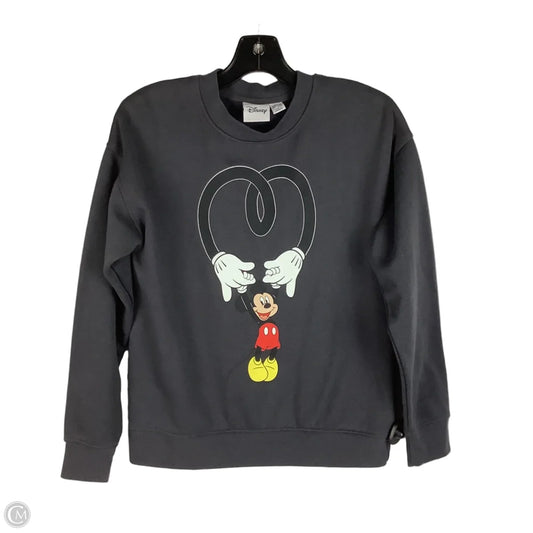 Sweatshirt Crewneck By Disney In Grey, Size: Xxs