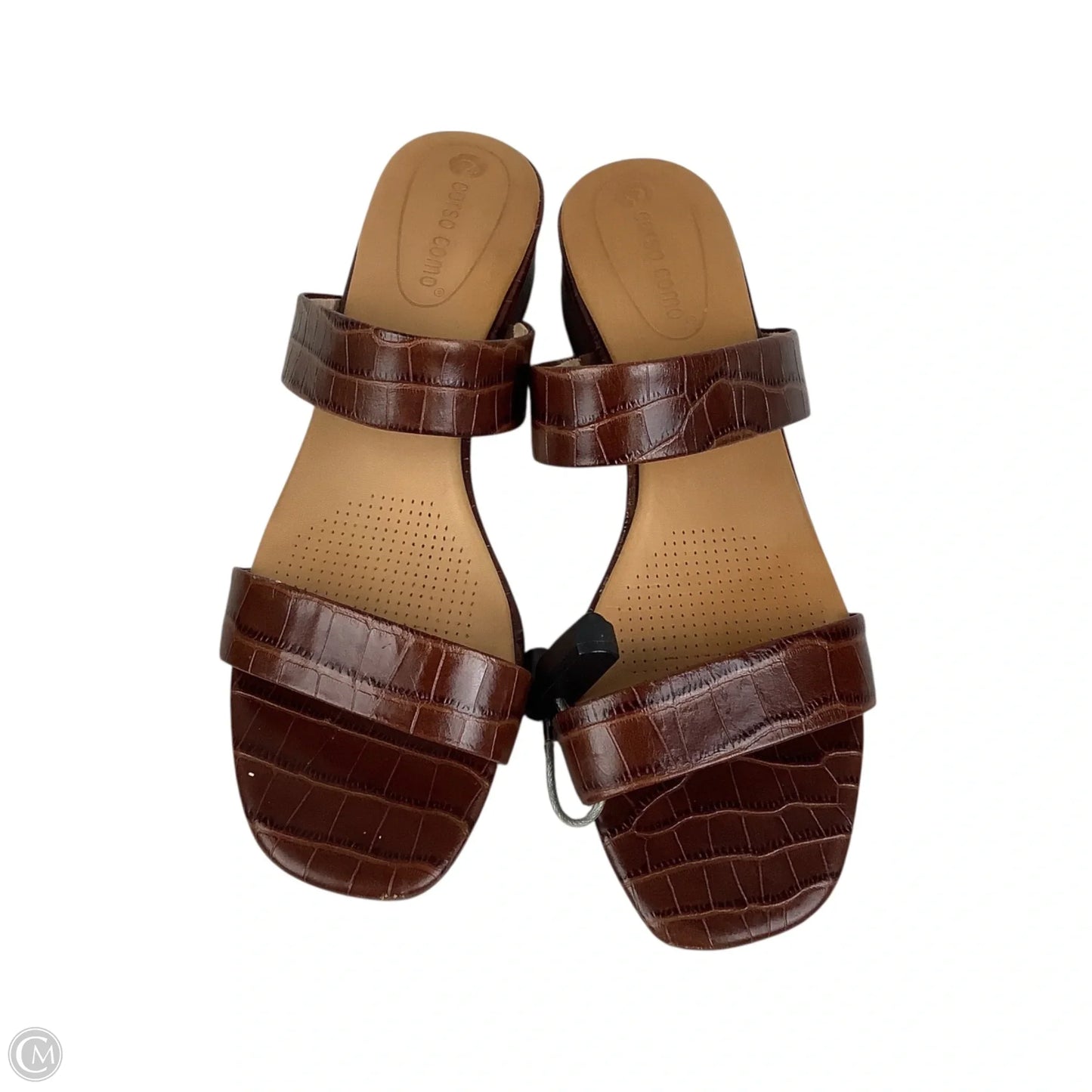Sandals Heels Block By Clothes Mentor In Brown, Size: 9