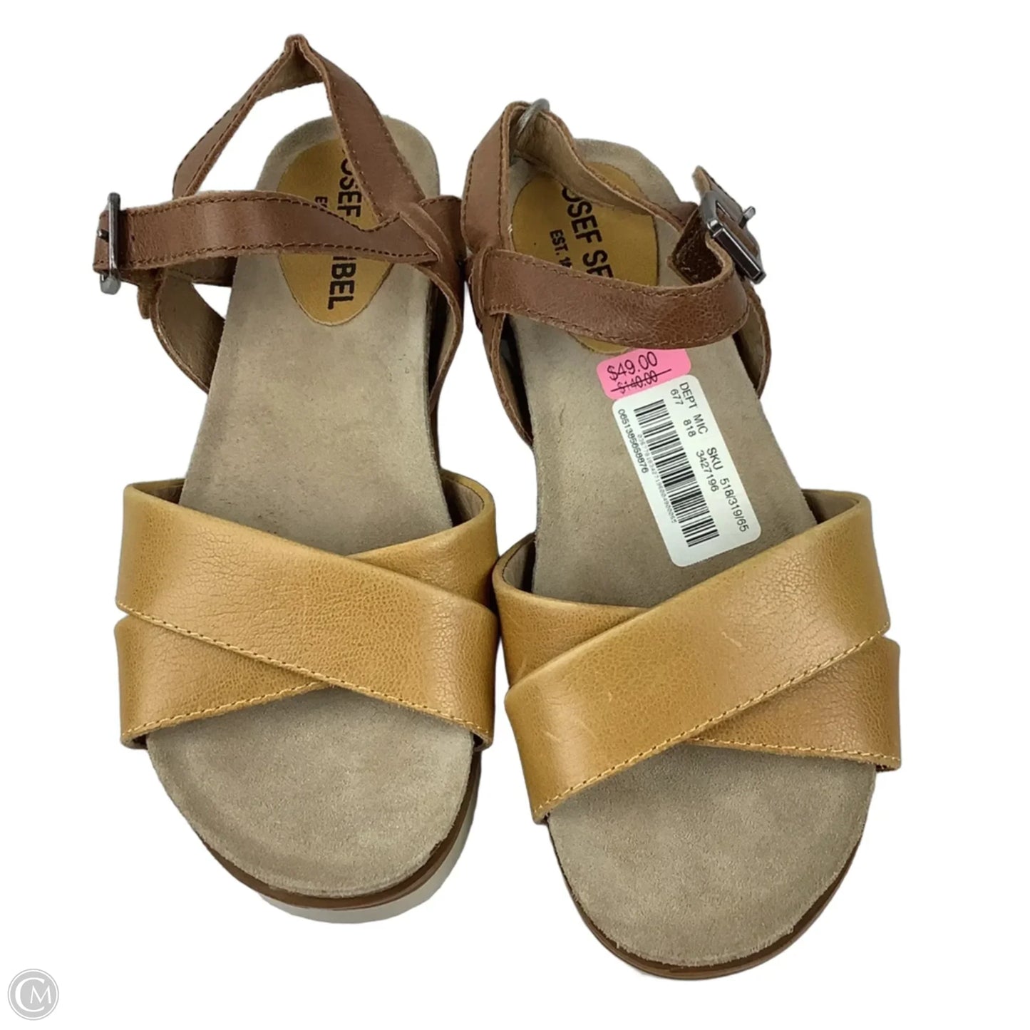 Sandals Heels Platform By Josef Seibel In Yellow, Size: 6.5