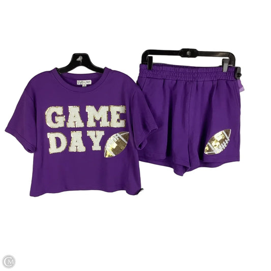 Shorts Set By She + Sky In Purple, Size: TOP S/ SHORTS L