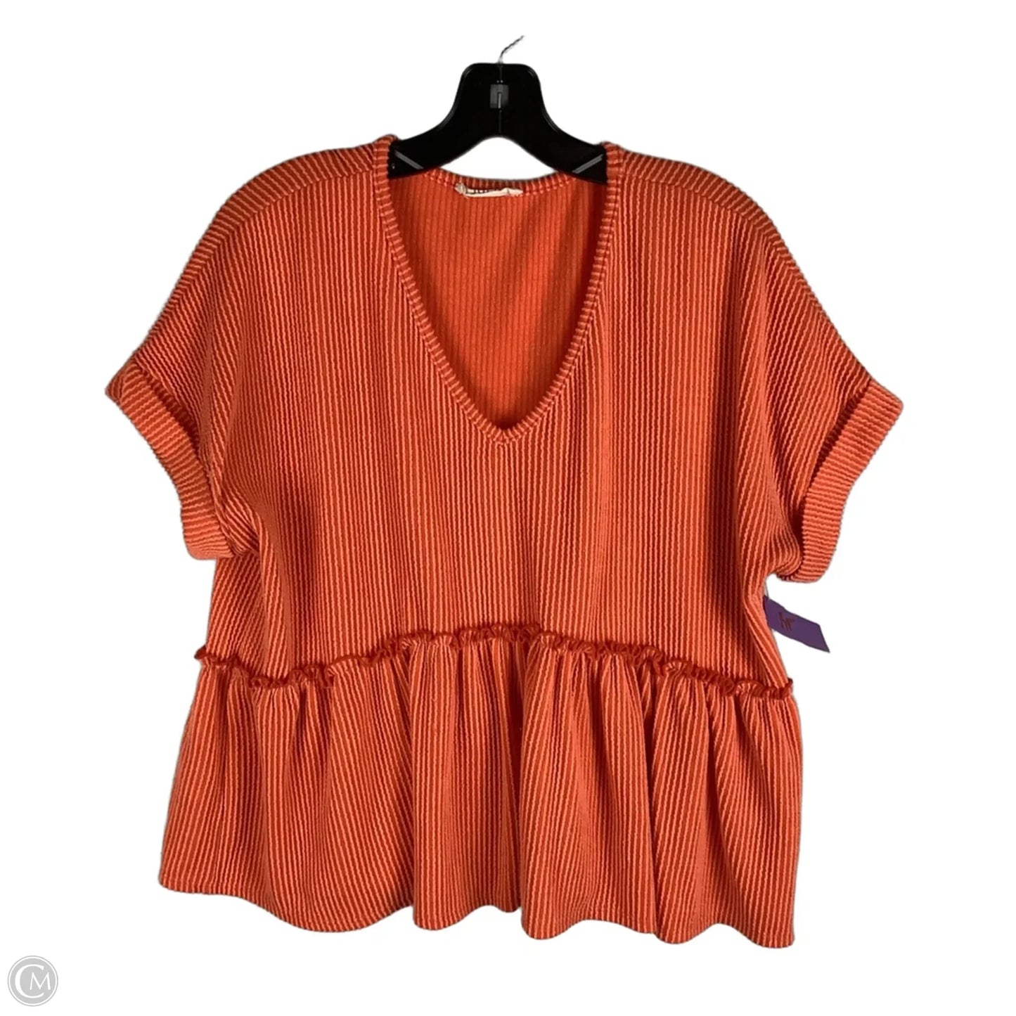 Top Short Sleeve By Jolie In Orange, Size: L