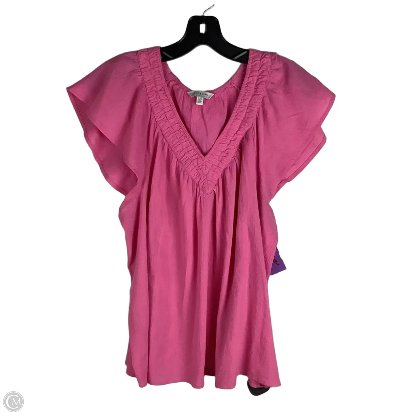 Top Short Sleeve By Lucky Brand In Pink, Size: L