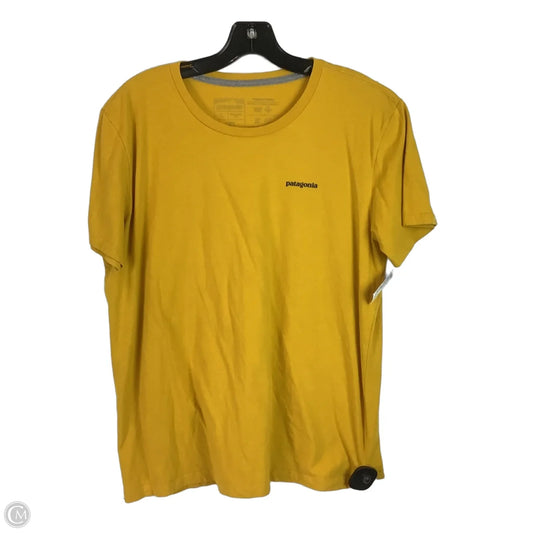Top Short Sleeve By Patagonia In Yellow, Size: L