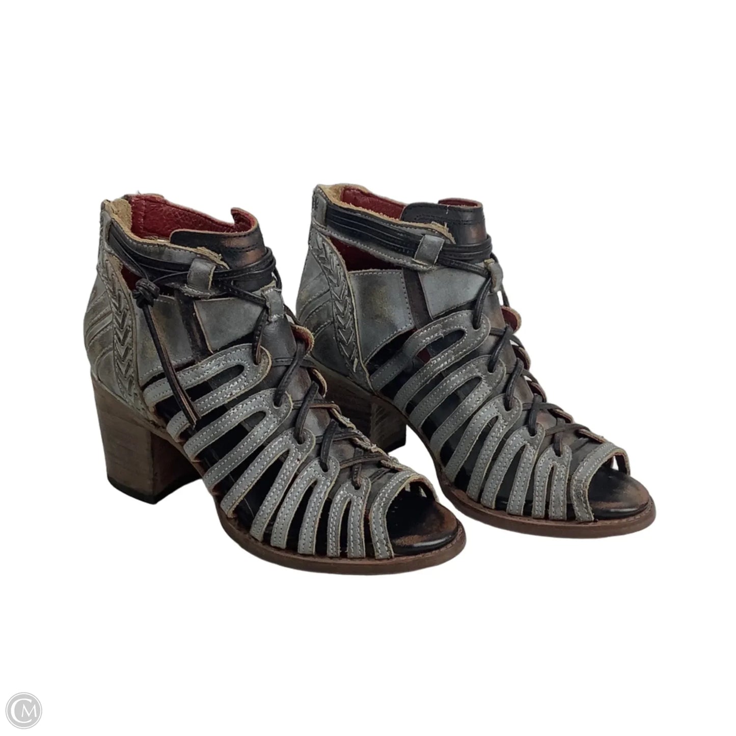 Sandals Heels Block By Freebird In Grey, Size: 8
